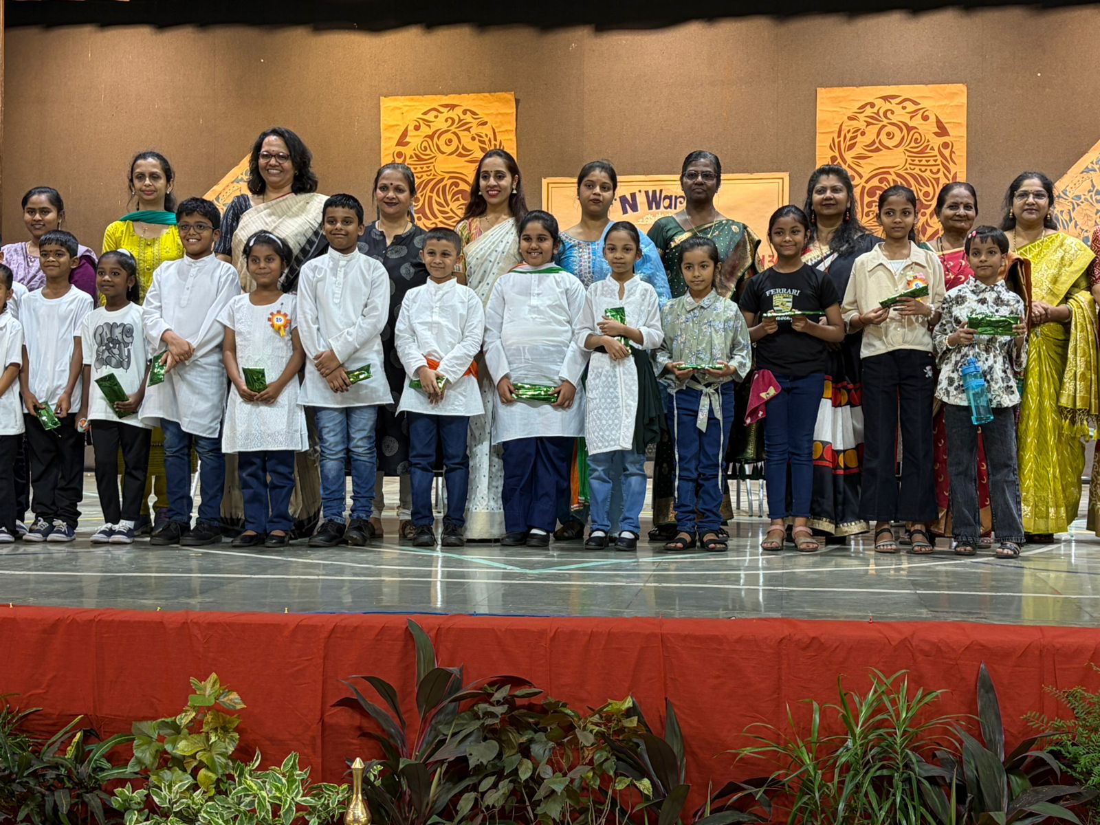 Student receiving Consolation Prize in N Ward Singing Competition